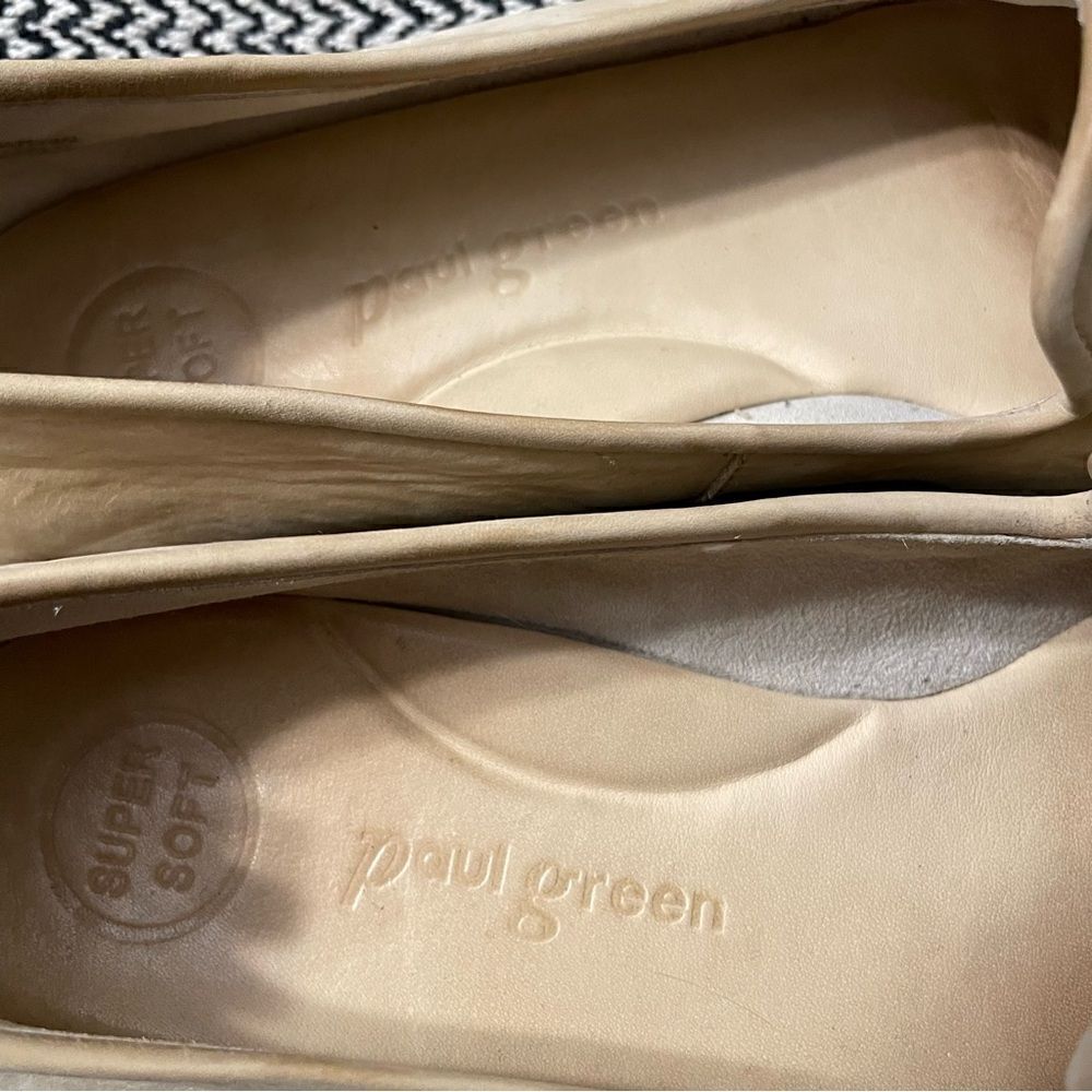Paul Green Daniella Beige Suede/Patent Leather Cap Toe Slip On Shoes Sz-7(9-9.5) - Picture 3 of 9